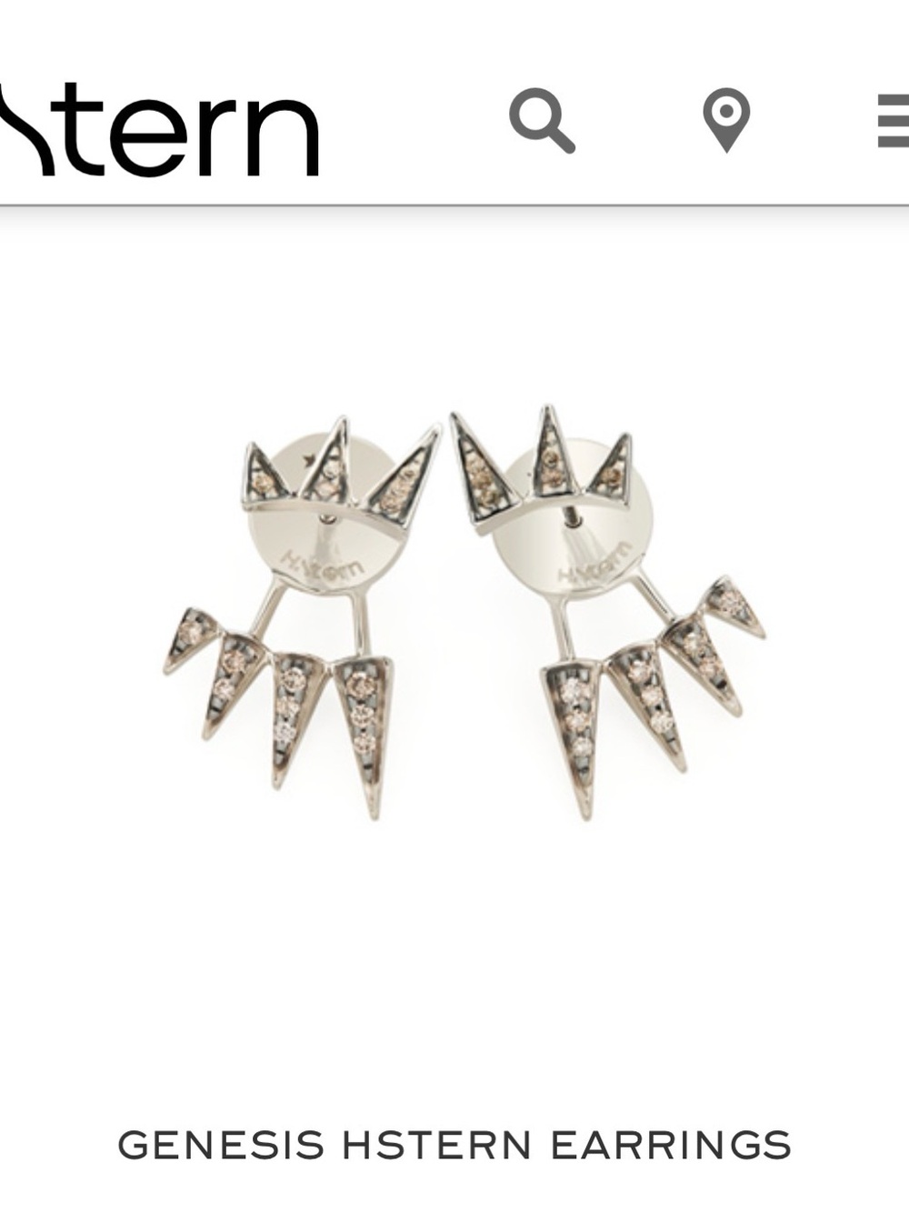 Genesis 18K Gold Diamond Spike Earrings - White Gold